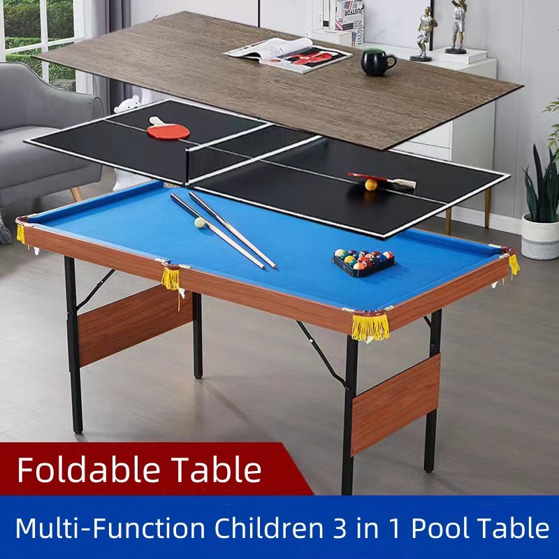 Ready To Ship Cheap Mini Children's 4.5/5FT 3 in 1 Pool Table Foldable Snooker Table Billiard Table For Home Use