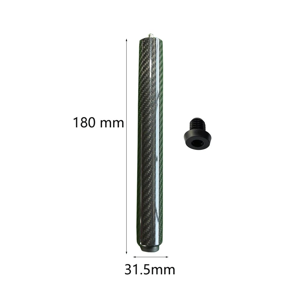 Full Carbon fiber Pool Cue extension 180mm to connect butt with 3K weave & gloss