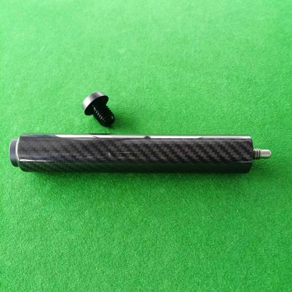 Full Carbon fiber Pool Cue extension 180mm to connect butt with 3K weave & gloss