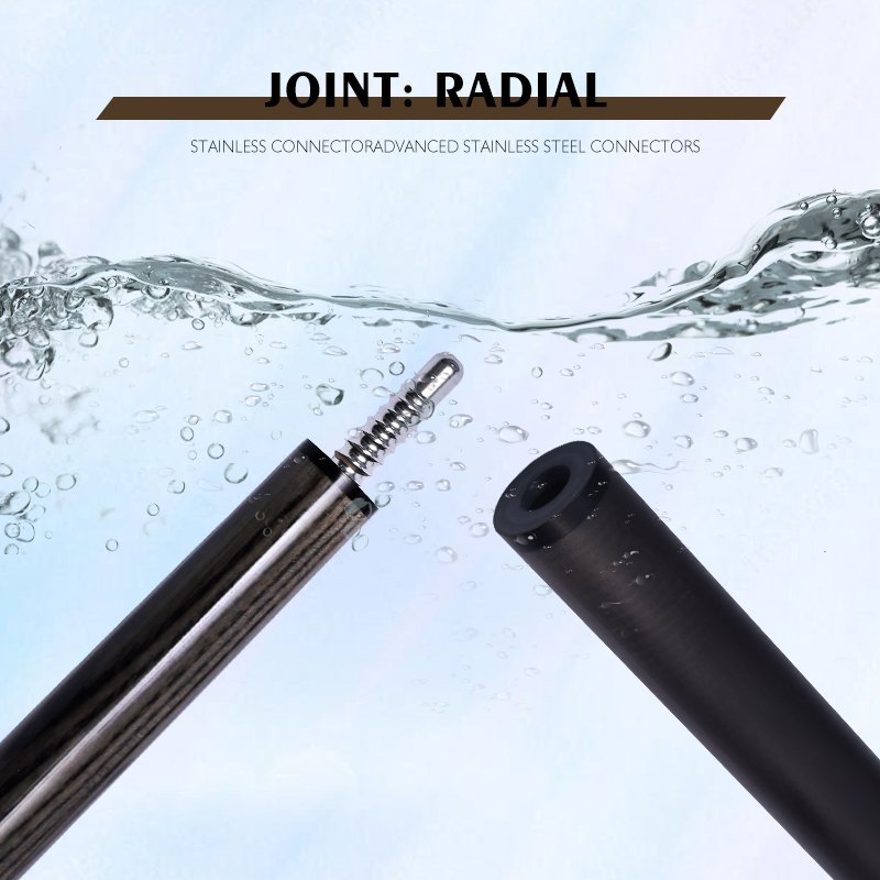1/2 Stainless steel center joint Snooker Billiard Cue 12.4mm Pool Stick 19-20 Ounce Pool Cue
