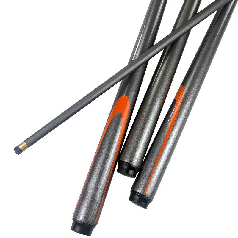 TQG-49Snooker Pool Cue 1-Piece Carbon Fiber Design with Handmade Ebony Butt Sleeve 13mm Tip 9mm & 10mm Tips
