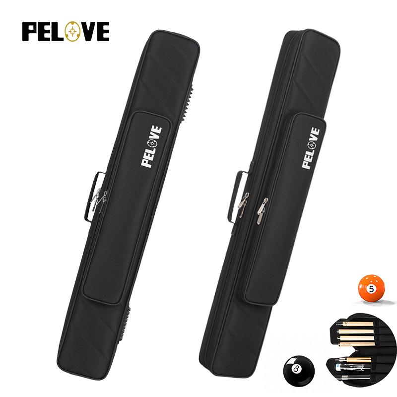 Factory Custom Logo Wholesale Professional Functional Billiard Cue Case with Front Pocket Soft Billiard Cue Bag