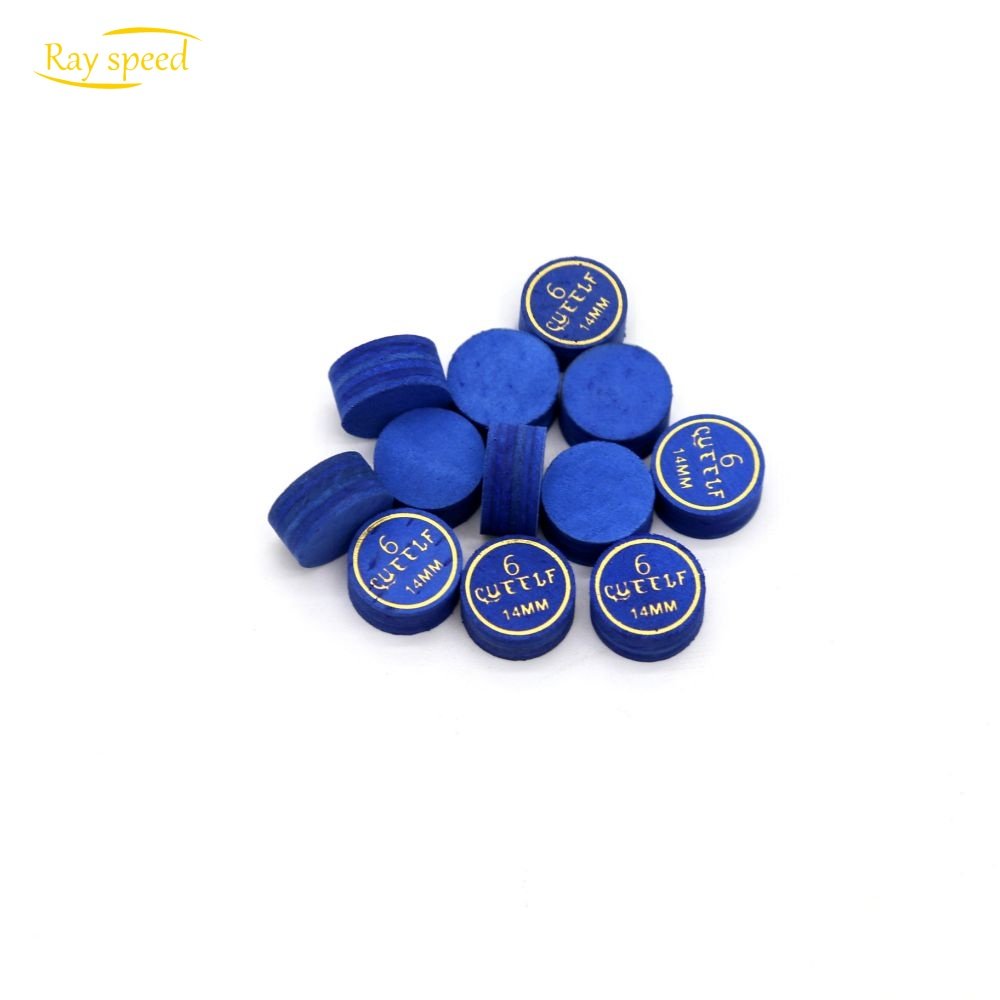 Rayspeed Hot Sale 14mm 6 Layers High Quality Blue Leather Pool Billiard Snooker Cue Accessories Tips
