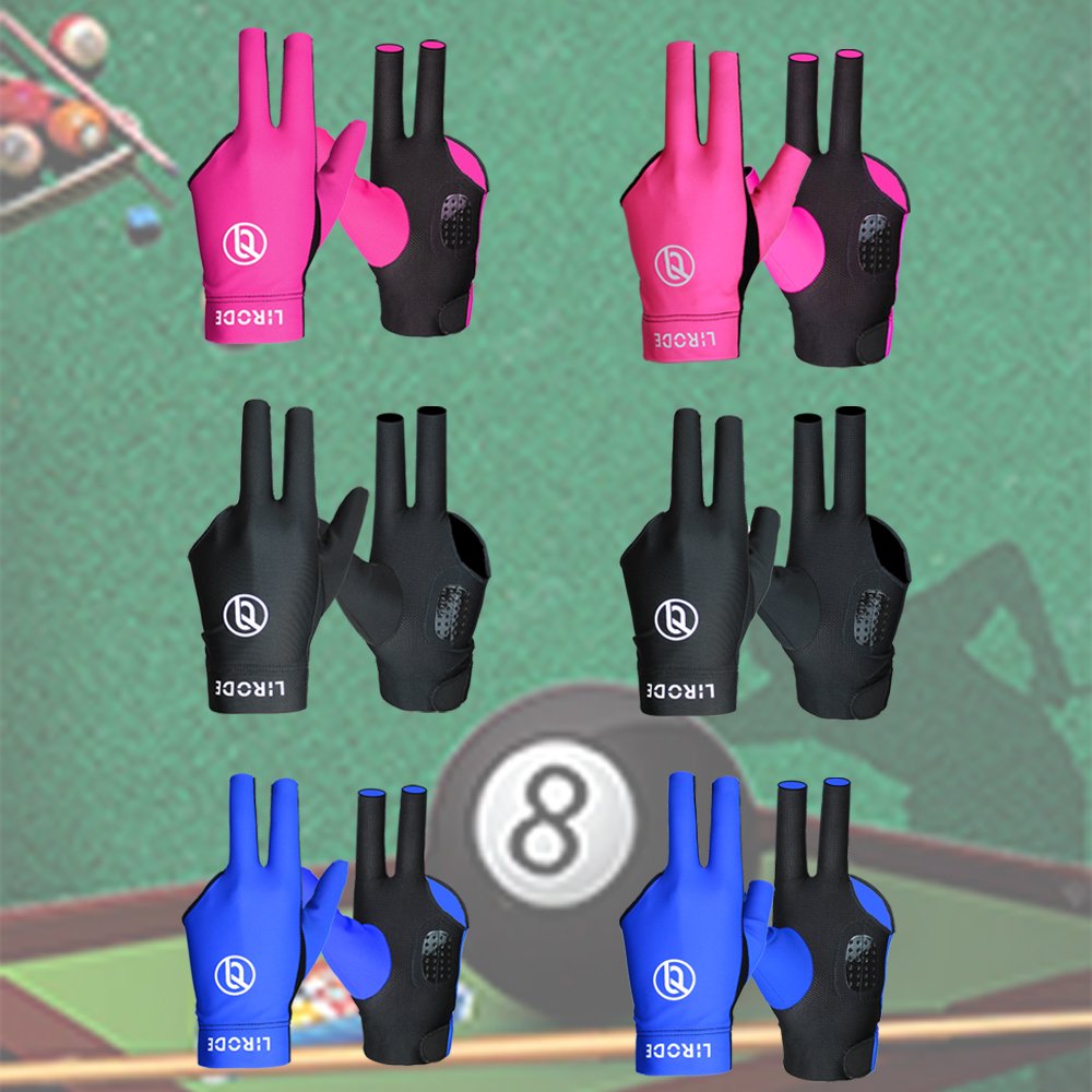 Best Quality Pool Cue Carom Snooker Ball Game Show Gloves Youth Men Women Elastic Spandex 3 Fingers Billiard Gloves