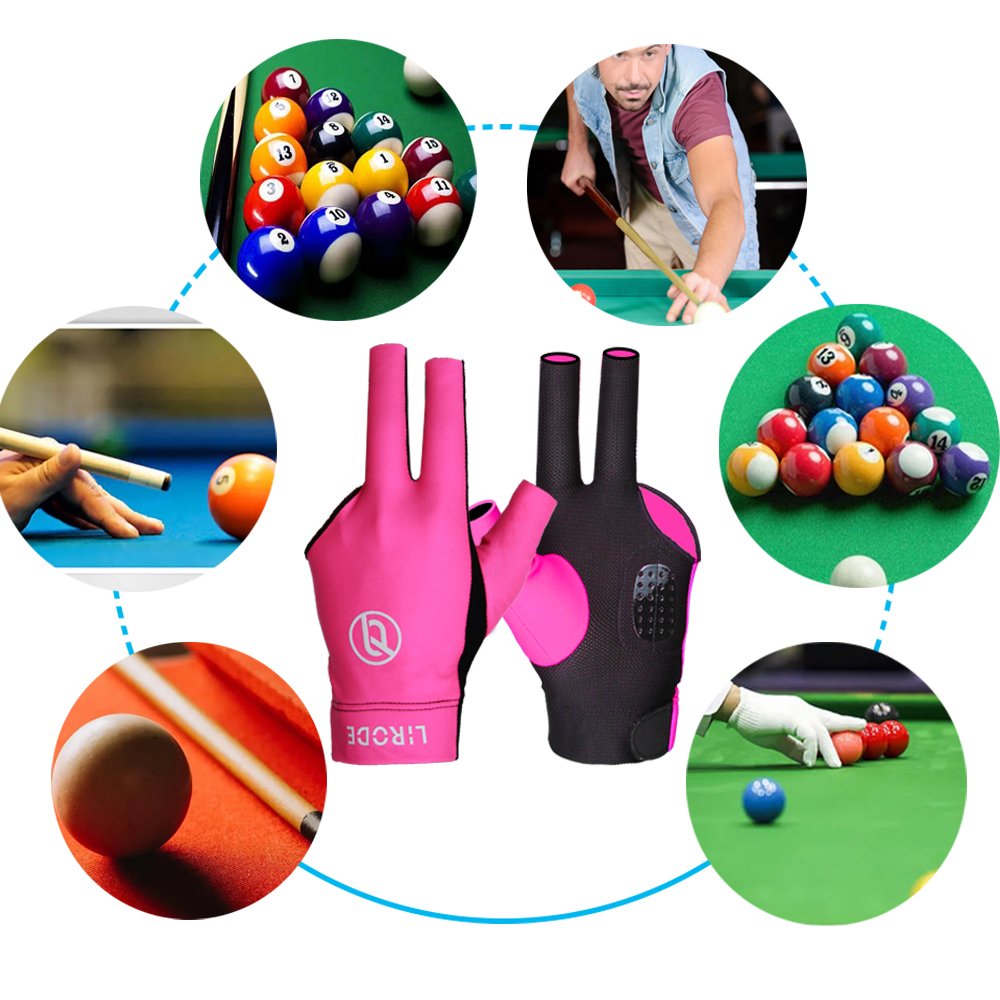 Best Quality Pool Cue Carom Snooker Ball Game Show Gloves Youth Men Women Elastic Spandex 3 Fingers Billiard Gloves