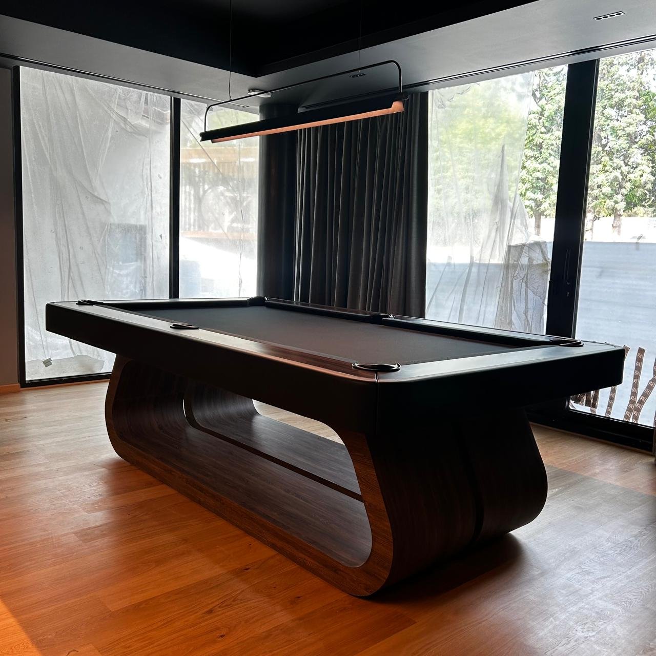 Elegant Designer Snooker Billiard Pool Table Luxury Sports Furniture Home Custom Size Cue PVC Pocket Slate Rubber Cushion