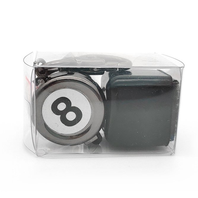 Portable No. 8 Billiard Keychain Retractable Plastic No.8 Black Billiard Chalk Holder