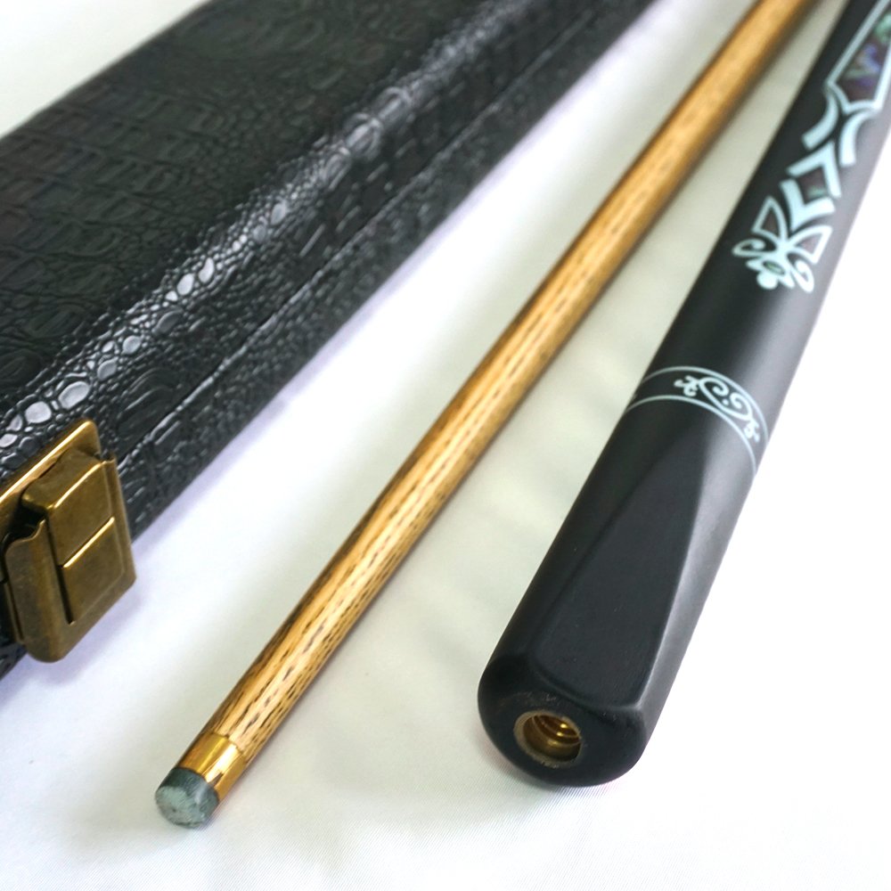 Professional 3/4 jonted wooden snooker nine ball pool cues Replaceable Butt Sleeves Sticker Tournament Pool Cues with case