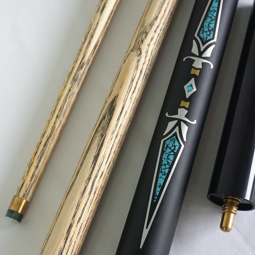 Professional 3/4 jonted wooden snooker nine ball pool cues Replaceable Butt Sleeves Sticker Tournament Pool Cues with case