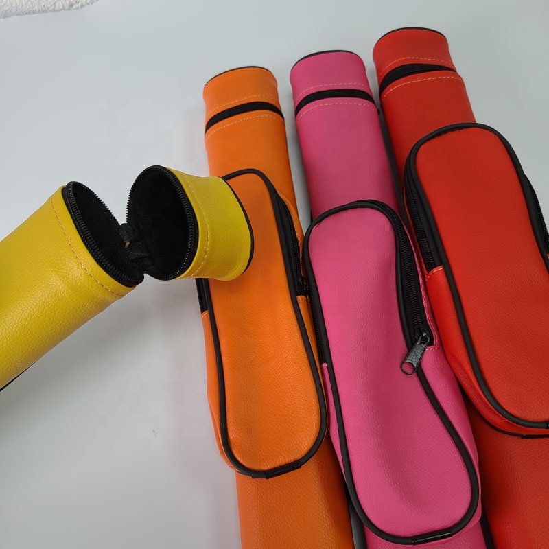 Xmlivet colorful 2 holes PU leather Pool billiard cue case High Quality 1Butt 1shaft for 1/2 split 9 balls Billiard accessories