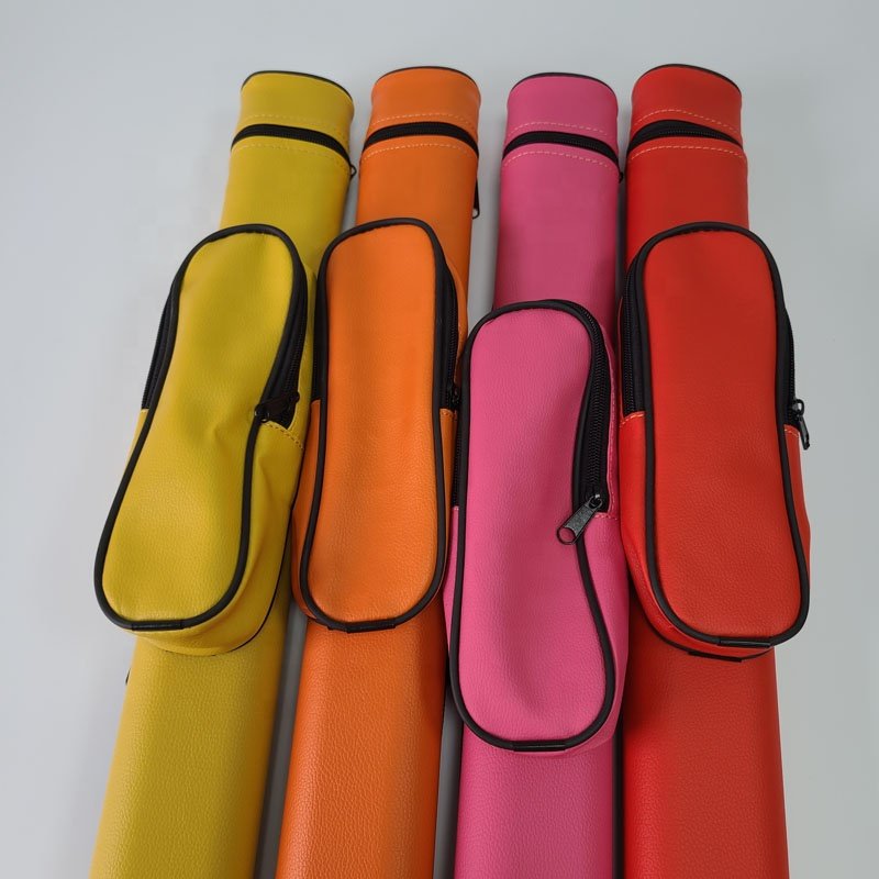 Xmlivet colorful 2 holes PU leather Pool billiard cue case High Quality 1Butt 1shaft for 1/2 split 9 balls Billiard accessories