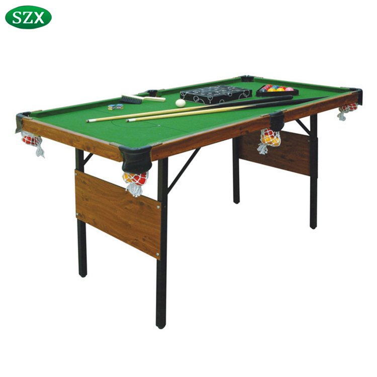 SZX 60" Cheap folding mini snooker pool table with folding metal legs for kids