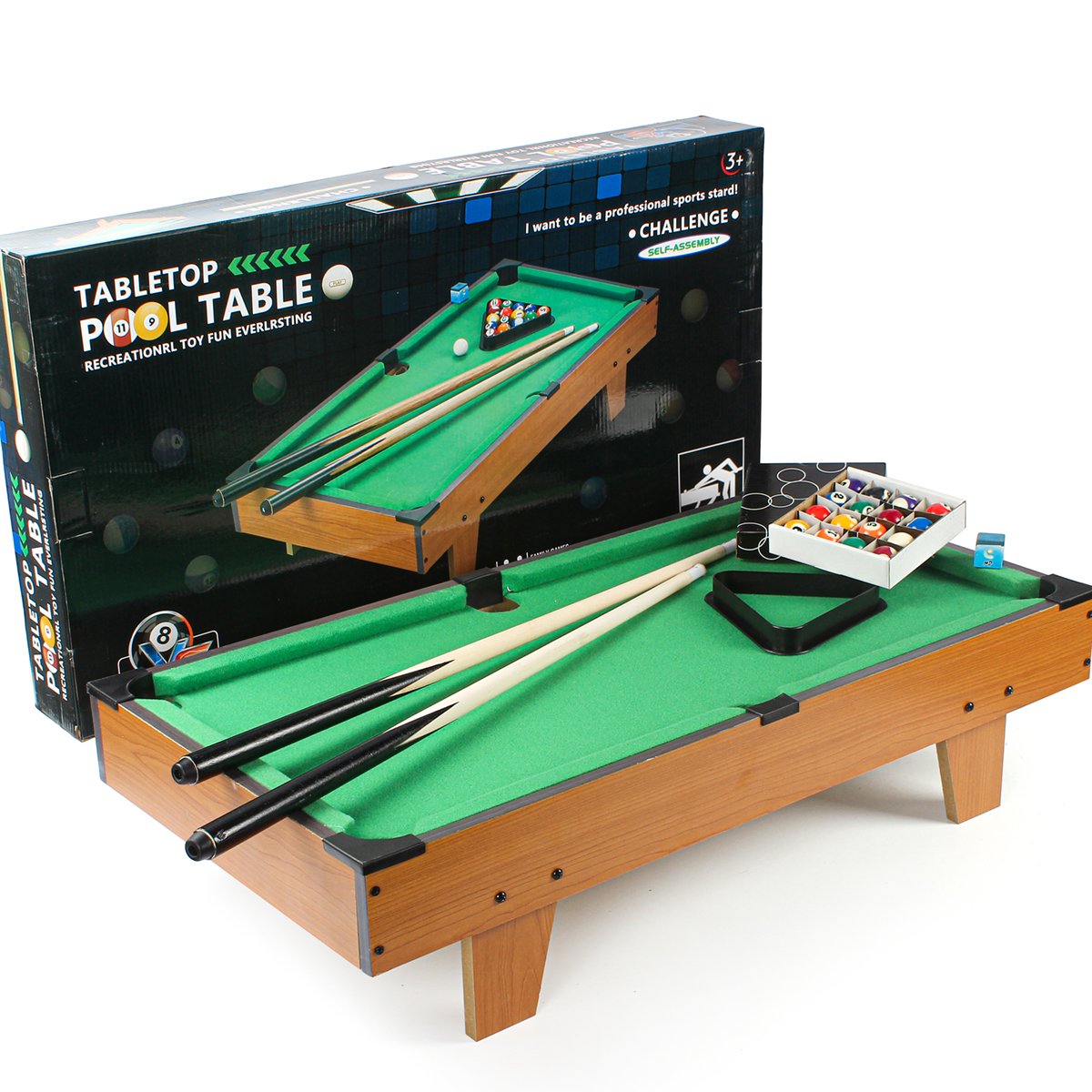 Mini Snooker Billiard Table Wooden Board Game Toy Professional Indoor Billiard Table