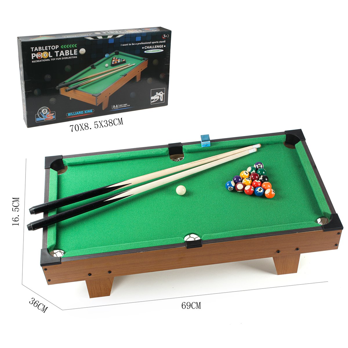 Mini Snooker Billiard Table Wooden Board Game Toy Professional Indoor Billiard Table