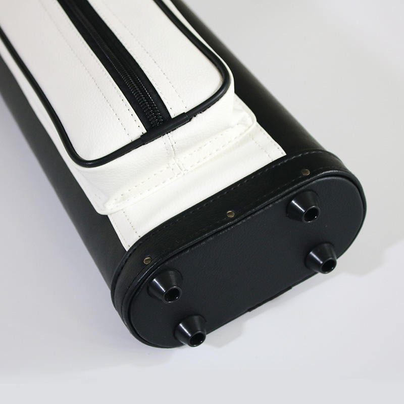 New Hot Selling 2B4S White&black Leather 1/2 Billiard Pool Cue Case Cue Bag For Sale