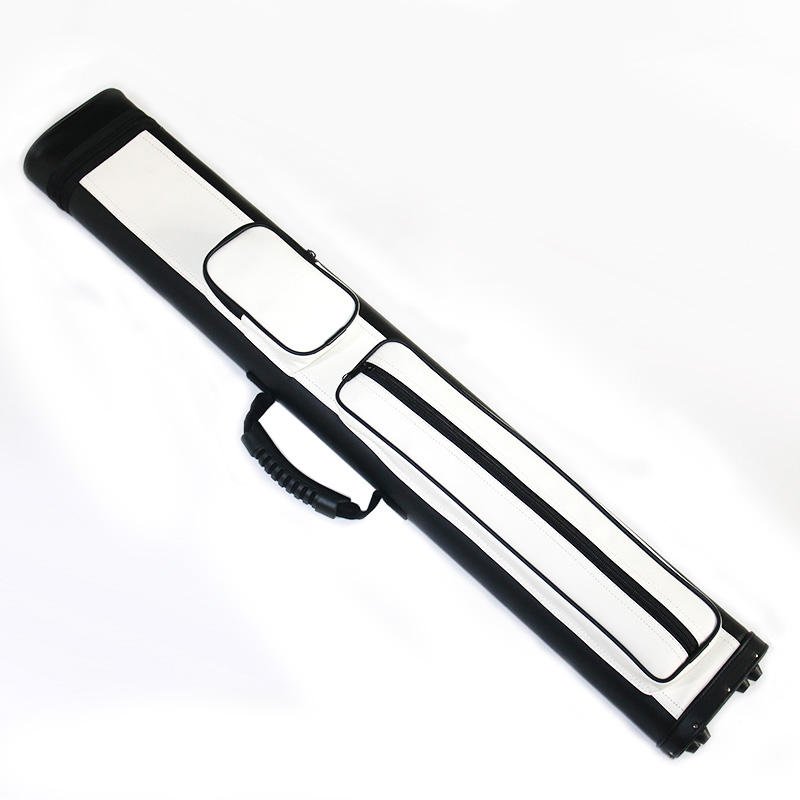 New Hot Selling 2B4S White&black Leather 1/2 Billiard Pool Cue Case Cue Bag For Sale