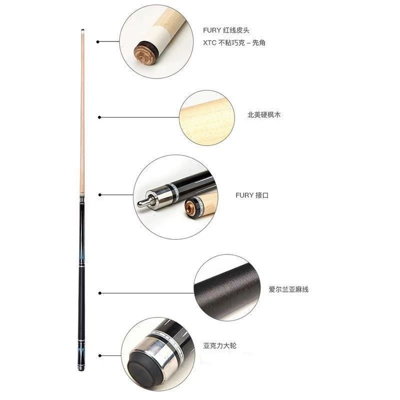Made in China billiards pool cue with a shaft tip Snooker cue with cheap price1/2 joint club cue.
