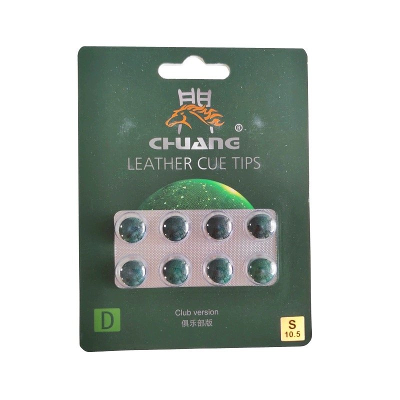 CHUANG 8pcs/set 10.5mm S/M/H Leather Billiard Cue Tip