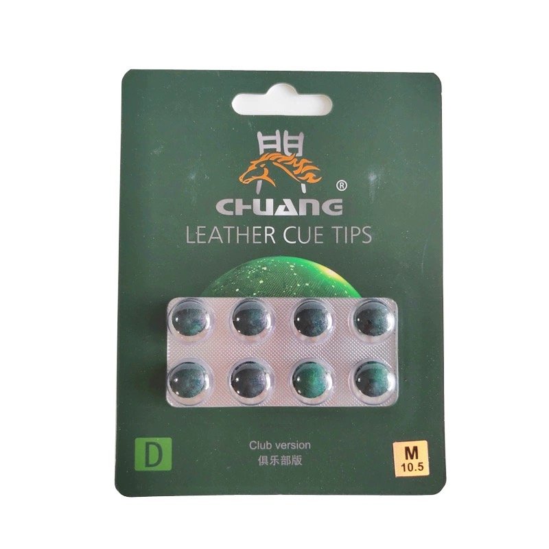 CHUANG 8pcs/set 10.5mm S/M/H Leather Billiard Cue Tip