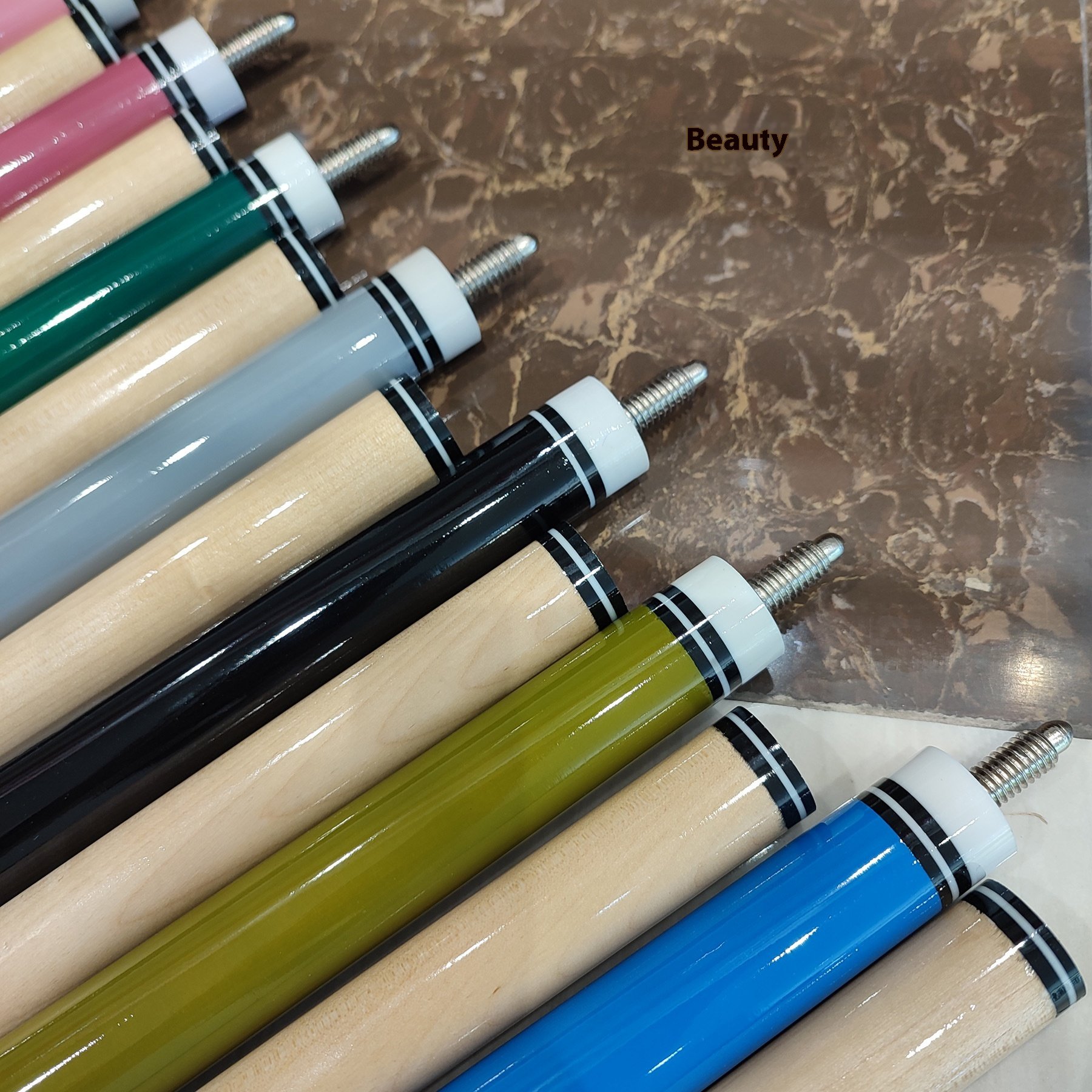 TQG-143 Promotional Handmade American Pool Cue 16 Color American Nine-Ball Cue Chinese Eight-Ball Head Snooker Table Accessory