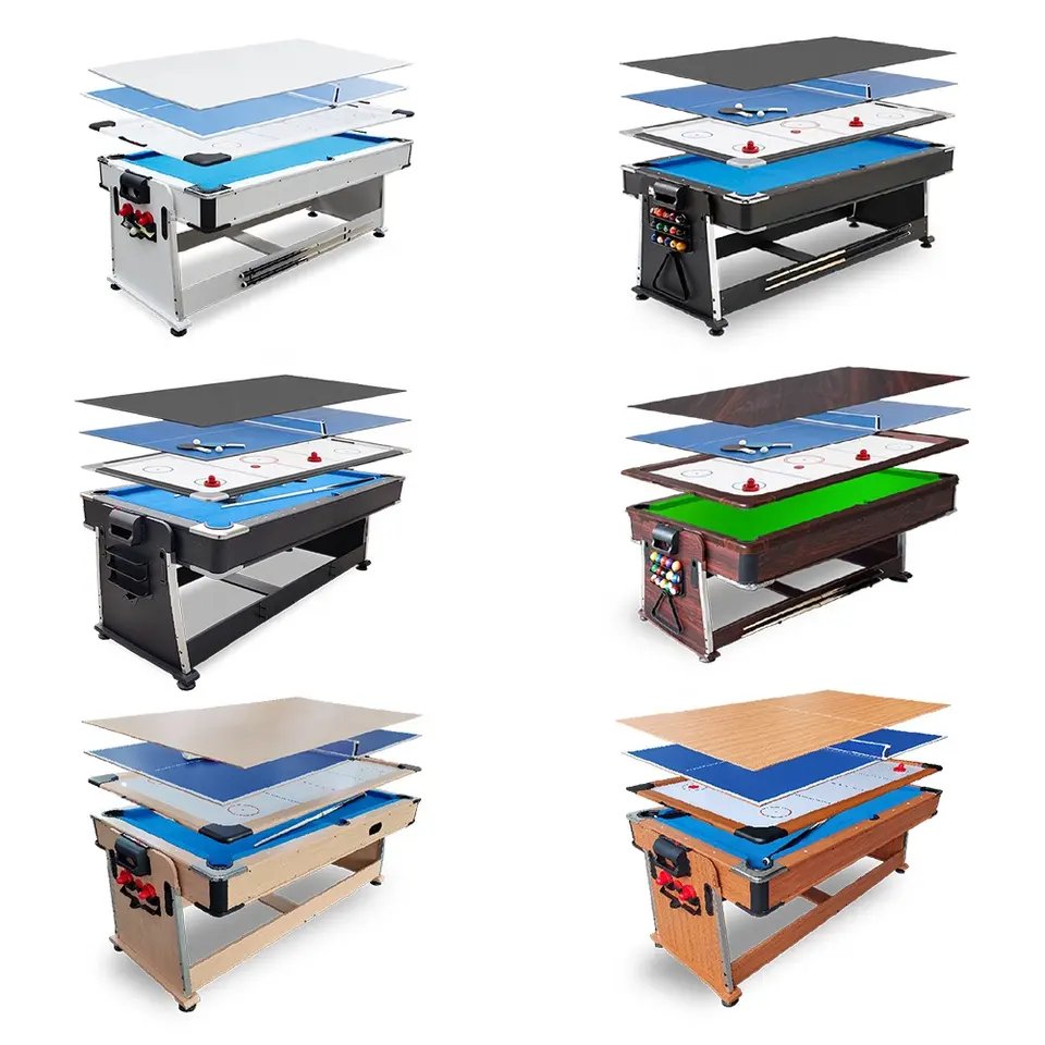 Wholesale indoor sports high quality 4 in 1 combo multi function game pool table snooker billiard table