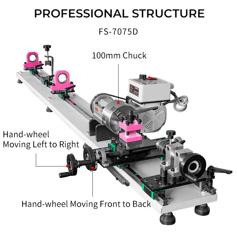 FS-7075D Brushless Electric Manual Metal Lathe Machine With Casting Bed For Pool Cue Repairing