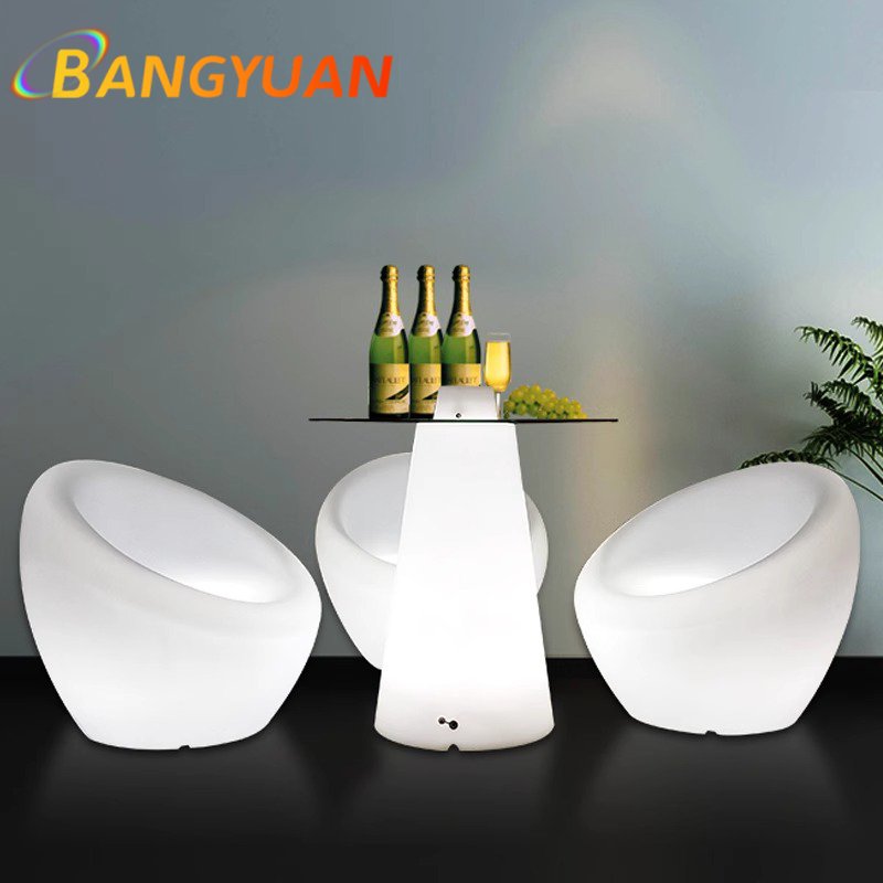 16-Color Change LED Cocktail Table for BAR Home Outdoor & Wine Cellar Square Plastic & Glass Table for Celebration & Party Vibe