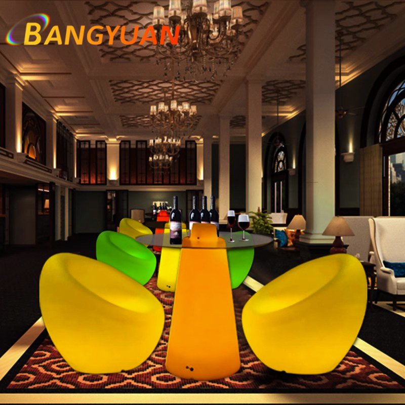16-Color Change LED Cocktail Table for BAR Home Outdoor & Wine Cellar Square Plastic & Glass Table for Celebration & Party Vibe