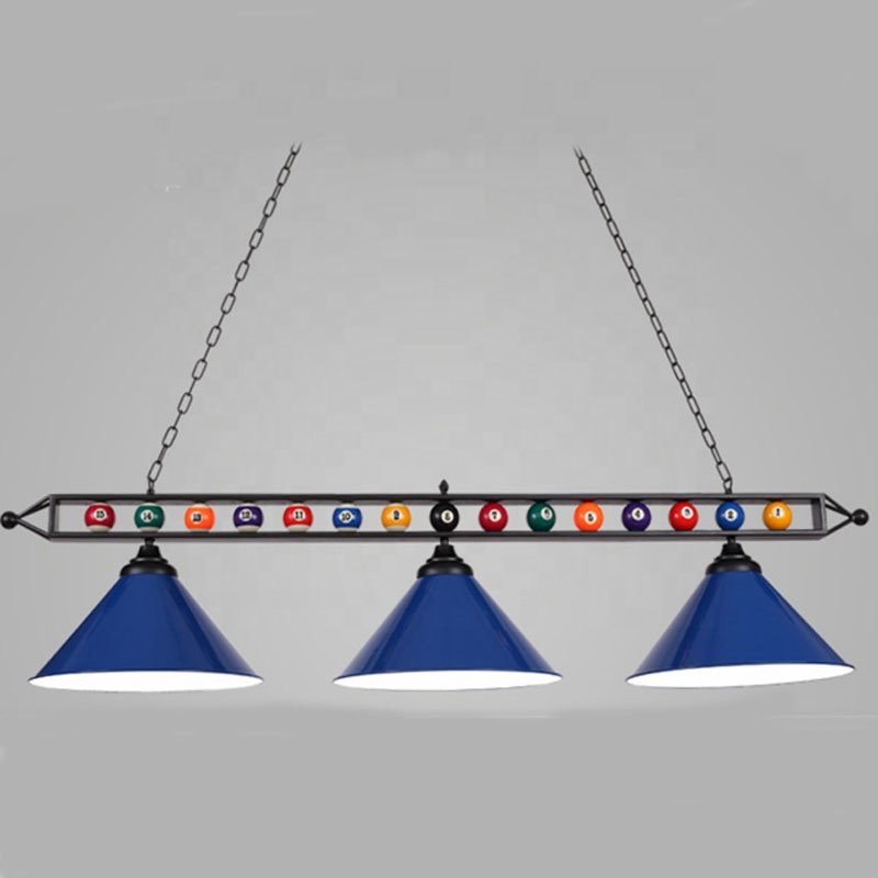 Snooker & Billiard Pool Table 3 Heads Lamp Shade Led Illumination Light with Fashion Billiard Ball Decoration