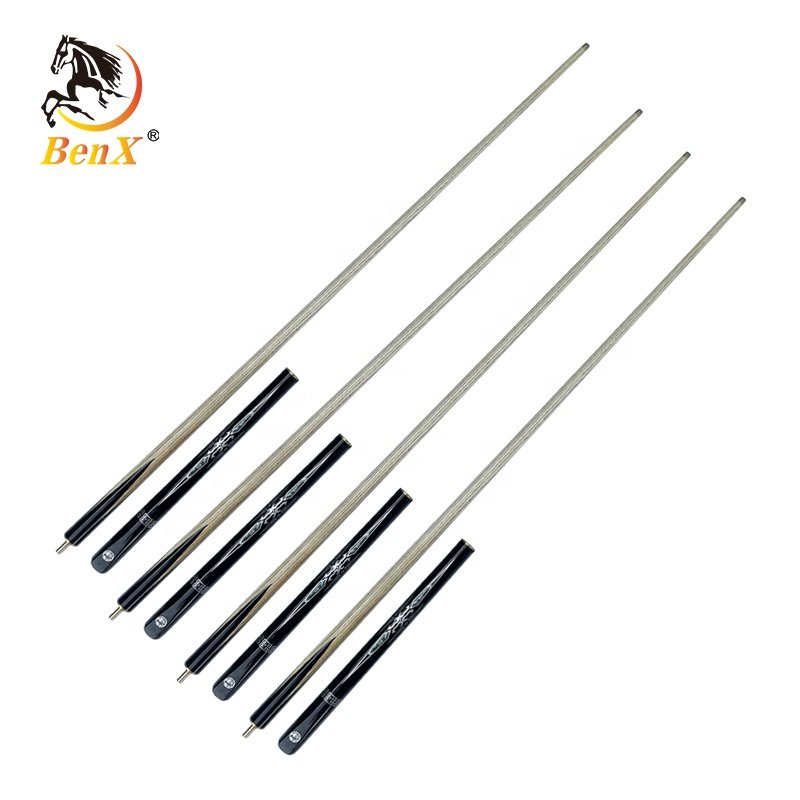 BenX 57" 3/4 Snooker Cue 10mm Ash Wood Glossy-Finish Pool Cue Customized Billiards Model 3