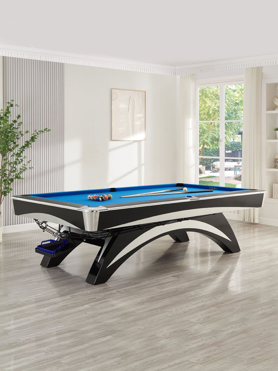 Modern 9ft Pool Table with Slate Top Factory Direct Sale Custom Size New Popular Design Snooker Game MDF Rubber Cushion Material