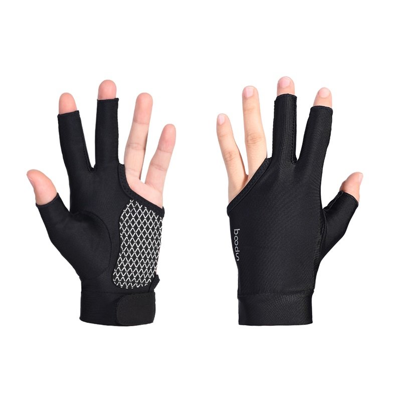 HBG 1080 Custom Breathable anti slip Snooker Gloves New Pure Black Universal Billiards gloves for Left Right Hand