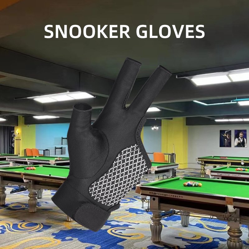 HBG 1080 Custom Breathable anti slip Snooker Gloves New Pure Black Universal Billiards gloves for Left Right Hand
