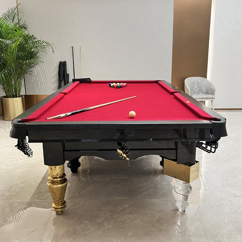 7FT/8FT/9FT English Snooker Pool Table Indoor Entertainment Game Table Vintage Billiards Table with Gold Decoration