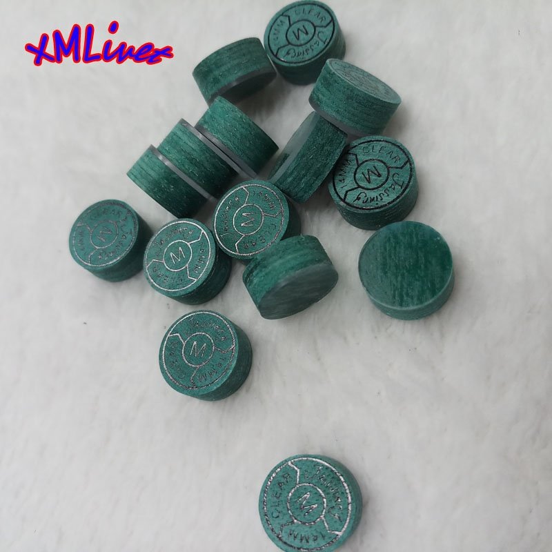 New Green color Pool cue tips 14mm H hardness Snooker Cue Tip 6 layers with cushion Billiard Cue Tip billiard accessories