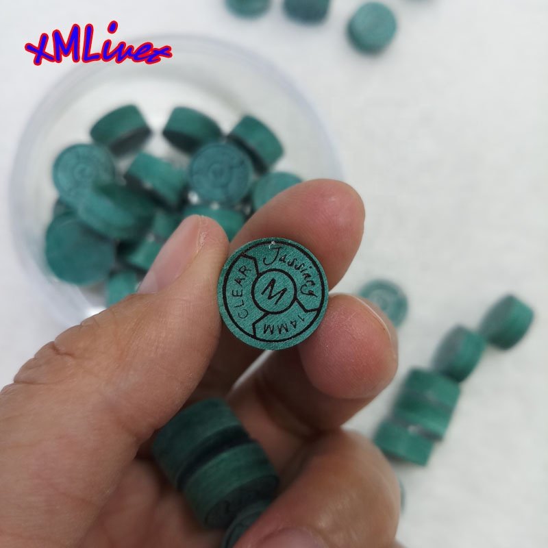 New Green color Pool cue tips 14mm H hardness Snooker Cue Tip 6 layers with cushion Billiard Cue Tip billiard accessories
