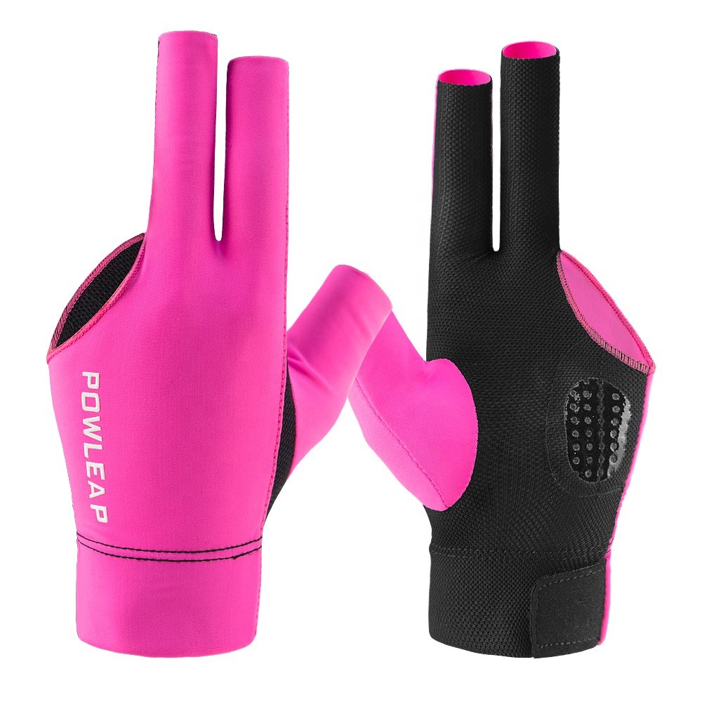 OEM Custom Latest Design New Style Three Fingers Snooker Gloves Pool Cue Hot Sale Billiard Shooter Gloves