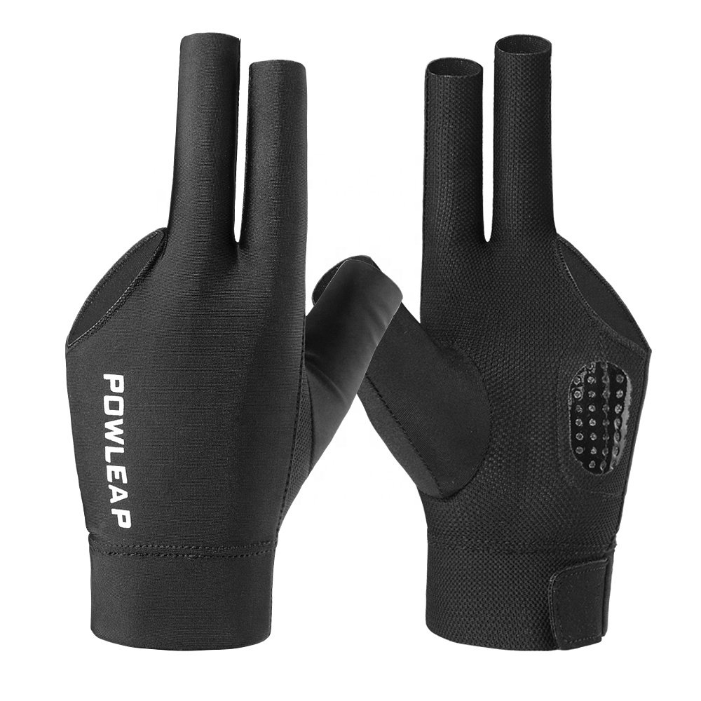 OEM Custom Latest Design New Style Three Fingers Snooker Gloves Pool Cue Hot Sale Billiard Shooter Gloves