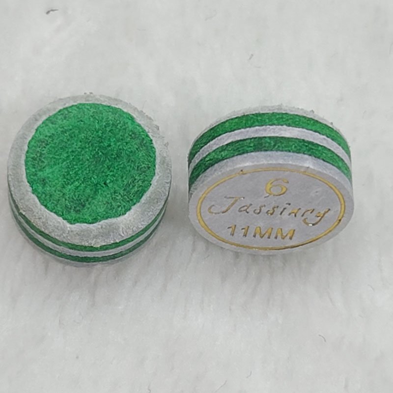 Jassinry colorful 11mm Grey and Green Pool cue tips 6layers pigskin free hardness billiard snooker tips Billiard accessories