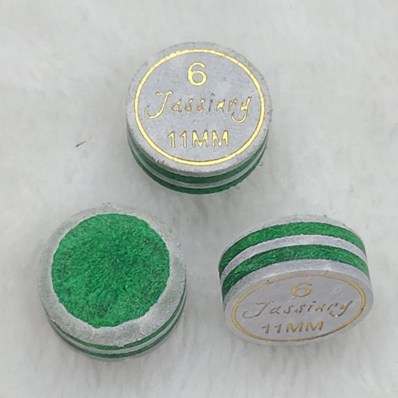 Jassinry colorful 11mm Grey and Green Pool cue tips 6layers pigskin free hardness billiard snooker tips Billiard accessories