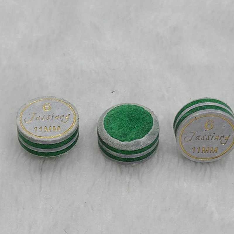 Jassinry colorful 11mm Grey and Green Pool cue tips 6layers pigskin free hardness billiard snooker tips Billiard accessories