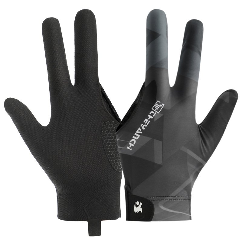 Three Fingers Quick Dry Billiard Gloves Wrinkle Resistant Pool Cue Snooker Gloves For Men Women
