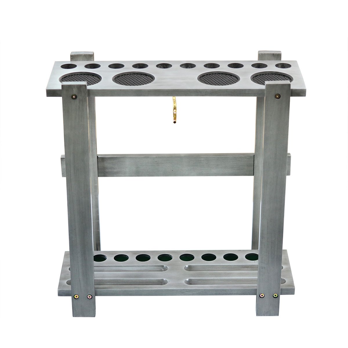 High End Solid Wood Material Grey 10 Holes Billiard Pool Snooker Cue Holder Stand Rack