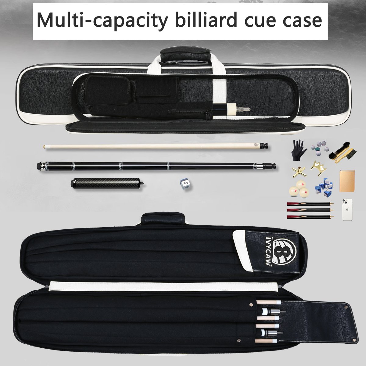Customize Leather Factory Billiard Cue Case Oem Snooker Billiard Stick Bag Custom Logo Billiard Cue Bag pool Cue Case