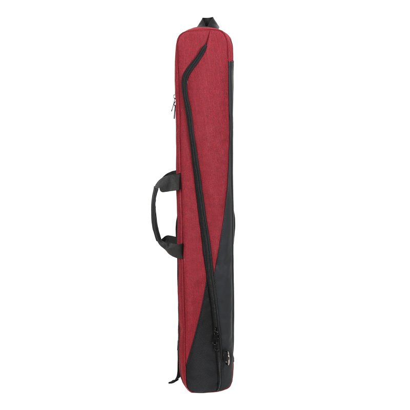 Billiard Cue Stick Carrying Bag 2 Butts 4 Shafts Cue Rack Case Protective PU Leather Pool Cue Case grey red