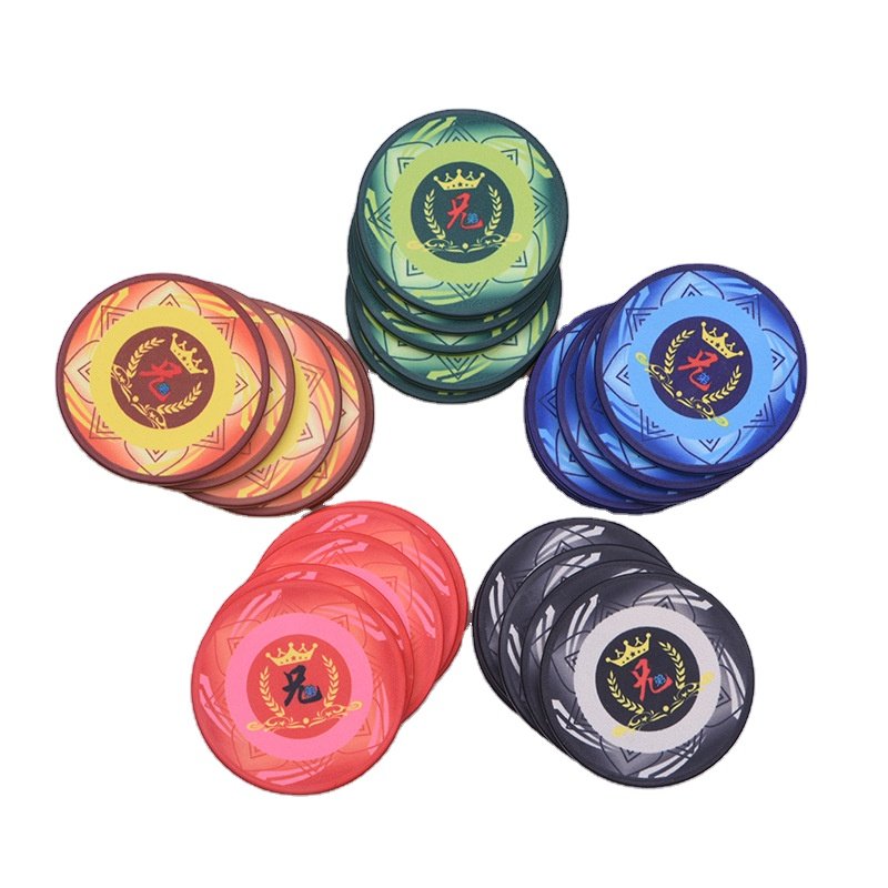 Factory Wholesale High Quality Texture Surface 43mm x 3.3MM EPT Full Custom logo Size Shape Weight 12g Ceramic Poker Chips