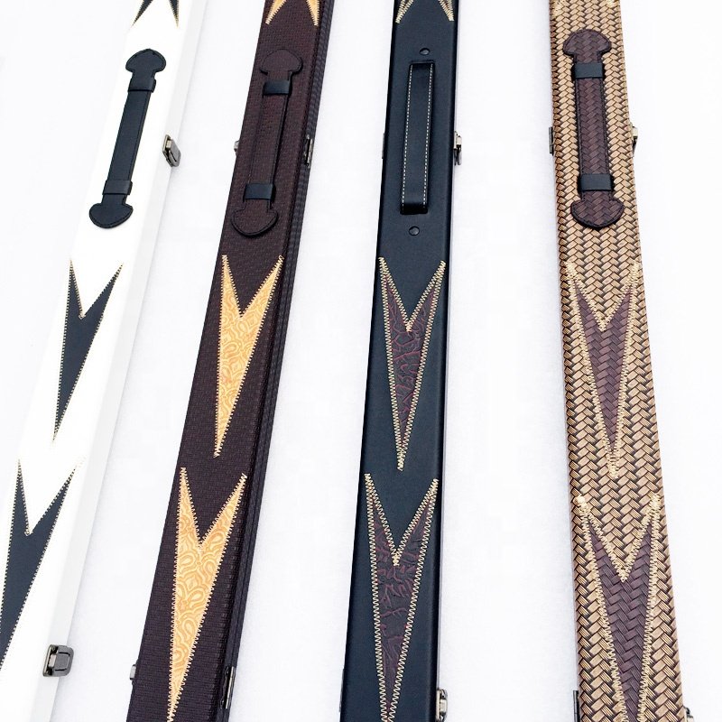 3/4 Piece 122cm Slimline Leather Wooden Cue Case for Snooker & Billiards 2 Compartment 122cm Snooker & Billiard Cue Case