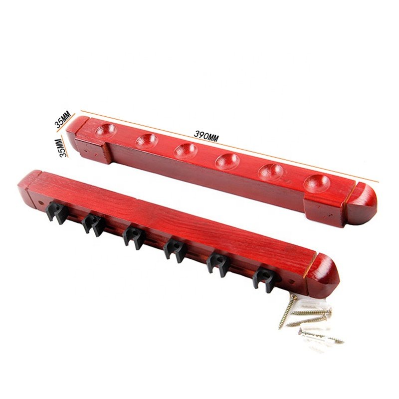 Pool Cue Hanging Wall Rome Rack 6 Holes Snooker & Billiard Cue Sticks Holding Tools