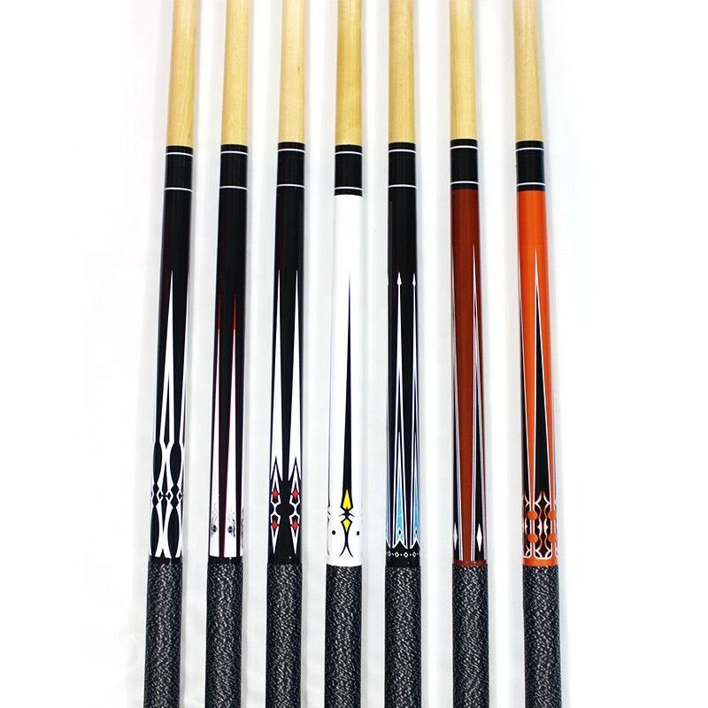 Billiard Accessory Two Pieces Snooker Sport Wood Sticks 57" with Thread Type Butt for Pool Billiard Gym Training Games