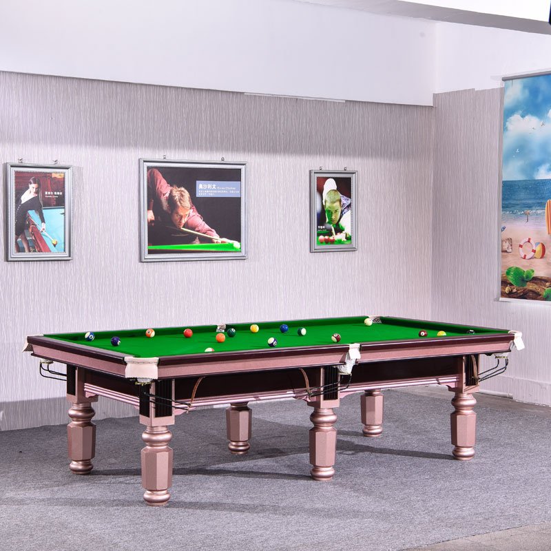 Modern Style Chinese Black Eight Billiards Table Factory Direct Sale Household Commercial Use Solid Wood Slate PVC Green Snooker